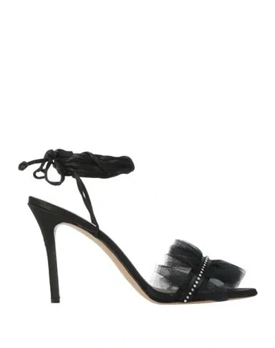 Marc Ellis Woman Sandals Black Size 10 Textile Fibers
