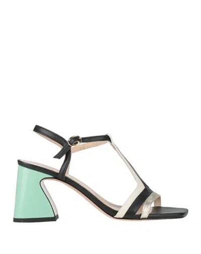 Marc Ellis Woman Sandals Black Size 8 Leather