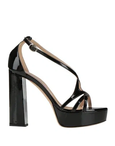 Marc Ellis Woman Sandals Black Size 10 Leather