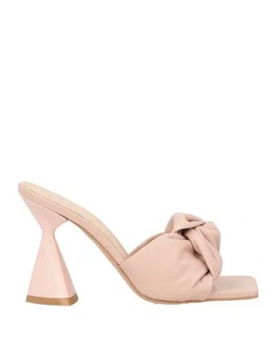 Marc Ellis Woman Sandals Blush Size 7 Leather In Pink