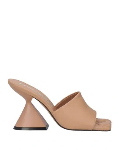 Marc Ellis Woman Sandals Camel Size 6 Soft Leather In Beige