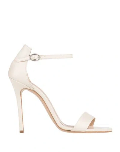 Marc Ellis Woman Sandals Cream Size 8 Leather In White