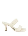 Marc Ellis Woman Sandals Cream Size 8 Leather In White