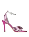 Marc Ellis Woman Sandals Fuchsia Size 9 Leather In Pink