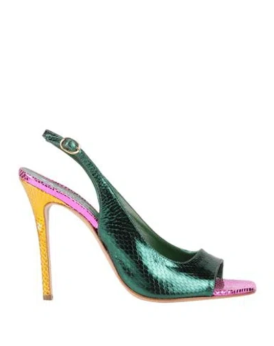 Marc Ellis Woman Sandals Green Size 10 Soft Leather