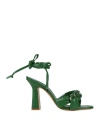 Marc Ellis Woman Sandals Green Size 7 Leather
