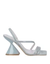 Marc Ellis Woman Sandals Grey Size 7 Soft Leather In Grey