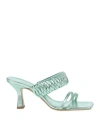 Marc Ellis Woman Sandals Light Green Size 6 Soft Leather In Green