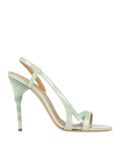 Marc Ellis Woman Sandals Light Green Size 7 Soft Leather