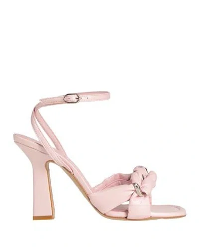 Marc Ellis Woman Sandals Light Pink Size 8 Leather