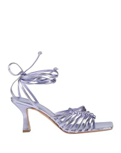 Marc Ellis Woman Sandals Lilac Size 11 Soft Leather In Purple