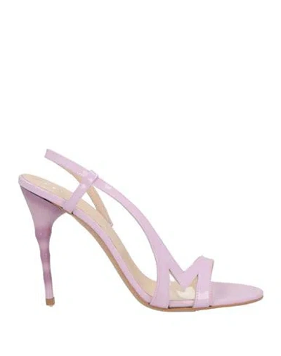Marc Ellis Woman Sandals Lilac Size 9 Soft Leather In Purple