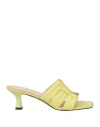 Marc Ellis Woman Sandals Lime Green Size 8 Leather