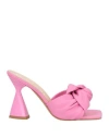 Marc Ellis Woman Sandals Magenta Size 8 Leather