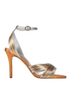 Marc Ellis Woman Sandals Turquoise Size 9 Leather In Orange