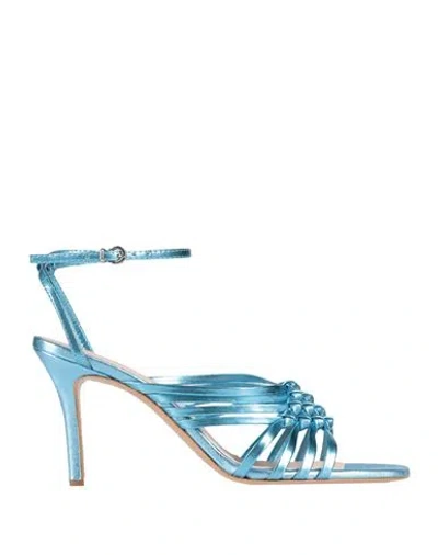 Marc Ellis Woman Sandals Pastel Blue Size 11 Leather