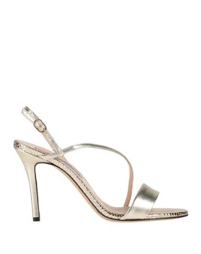 Marc Ellis Woman Sandals Platinum Size 8 Leather In Gray