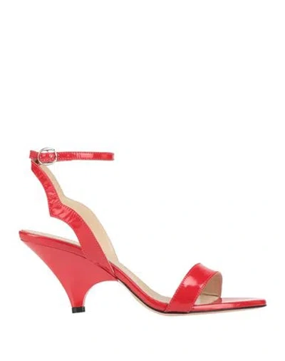 Marc Ellis Woman Sandals Red Size 6 Leather