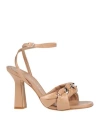 Marc Ellis Woman Sandals Sand Size 8 Leather In Beige