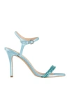 Marc Ellis Woman Sandals Sky Blue Size 8 Textile Fibers In Blue