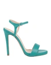 Marc Ellis Woman Sandals Turquoise Size 8 Leather In Blue