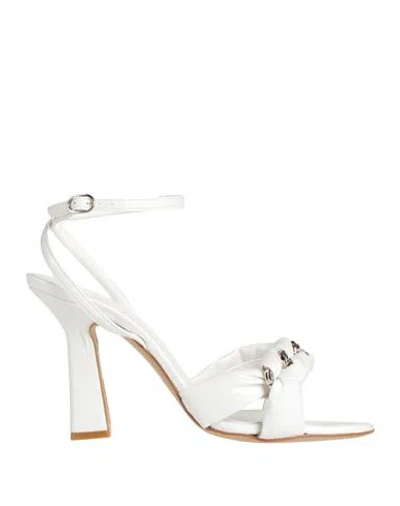 Marc Ellis Woman Sandals White Size 8 Leather