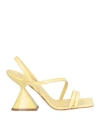 Marc Ellis Woman Sandals Yellow Size 6 Soft Leather