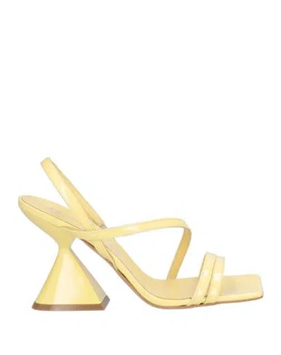 Marc Ellis Woman Sandals Yellow Size 6 Soft Leather
