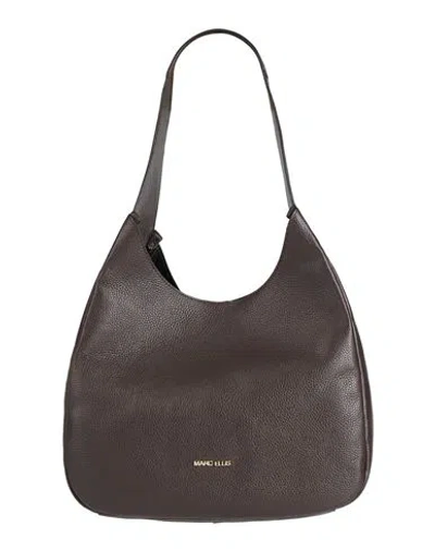 Marc Ellis Woman Shoulder Bag Dark Brown Size - Leather