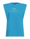 Marc Ellis Woman T-shirt Azure Size M Cotton In Blue