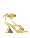 Marc Ellis Woman Thong Sandal Yellow Size 8 Leather In Yellow