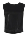 Marc Ellis Woman Top Black Size 10 Cotton, Polyester, Elastane