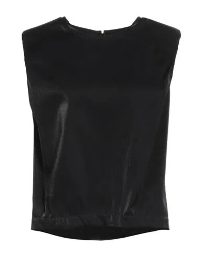 Marc Ellis Woman Top Black Size 10 Cotton, Polyester, Elastane