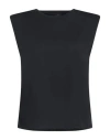 Marc Ellis Woman Top Black Size 10 Polyester, Elastic Fibres In Black