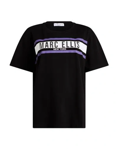 Marc Ellis Woman T-shirt Black Size L Cotton, Elastane