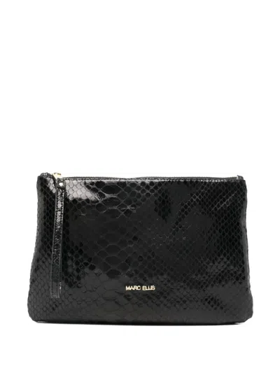 Marc Ellis Zip Clutch Bag In Black