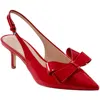 Marc Fisher Allon Womens Patent Adjustable Slingback Heels In Red