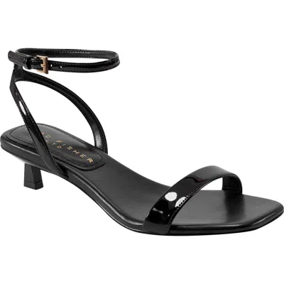 Marc Fisher Alona Ankle Strap Kitten Heel Sandal In Black