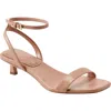 Marc Fisher Alona Ankle Strap Kitten Heel Sandal In Medium Natural