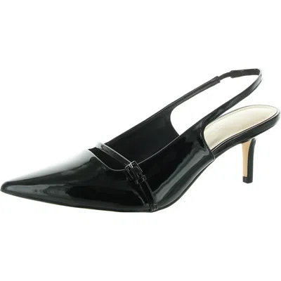 Marc Fisher Alorie2 Womens Buckle Patent Slingback Heels In Black Patent
