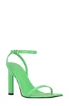 Marc Fisher Arthur Sandal Women's Green Leather Square Toe Ankle Strap Jobb260 In Green