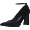 Marc Fisher Barns 2 Womens Chain Faux Suede Block Heels In Black