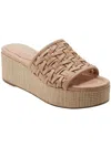 Marc Fisher Bashina Womens Woven Slip On Platform Sandals In Multi