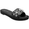 Marc Fisher Beira Womens Faux Leather Mules Slide Sandals In Black