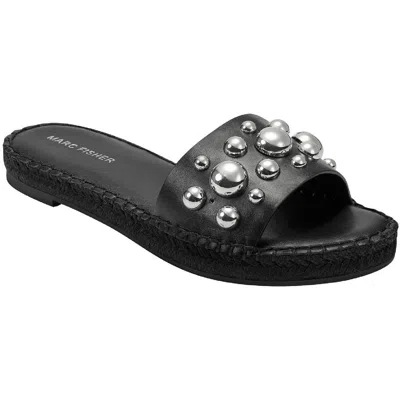 Marc Fisher Beira Womens Faux Leather Mules Slide Sandals In Black