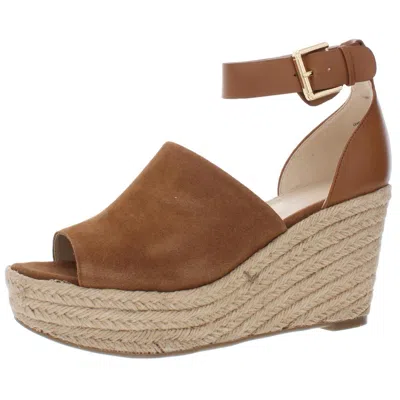 Marc Fisher Cala Womens Suede Dressy Wedge Sandals In Multi
