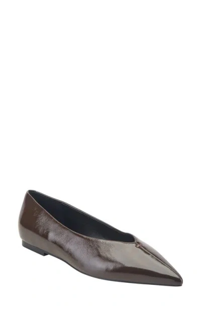 Marc Fisher Casee Pointed Toe Flat In Brown