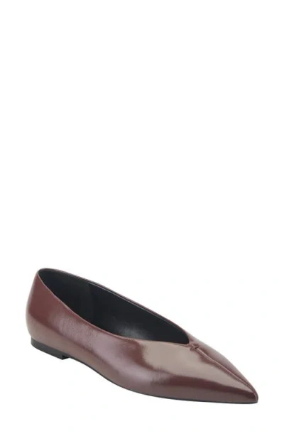 Marc Fisher Casee Pointed Toe Flat In Burgundy