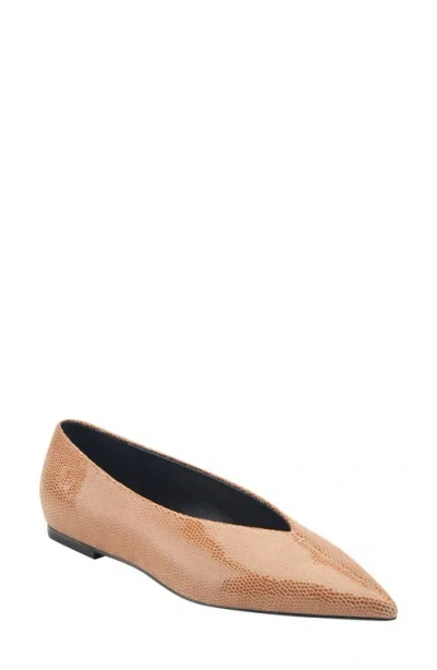 Marc Fisher Casee Pointed Toe Flat In Orange