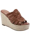 Marc Fisher Cazzie 2 Womens Faux Leather Wedge Sandals In Multi